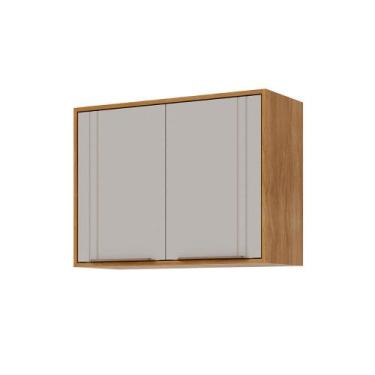 Imagem de Armário Aéreo Aurea 80 cm com 2 Portas - MGM Móveis, Cinamomo/Off Whit