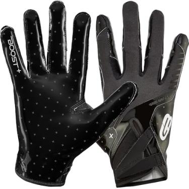 Imagem de Grip Boost Luvas de futebol – Solid Stealth 6.0 Boost Plus Sticky Technology – Luvas de futebol adulto e juvenil para receptor amplo – Tamanhos masculinos e masculinos (preto sólido, juvenil pequeno)