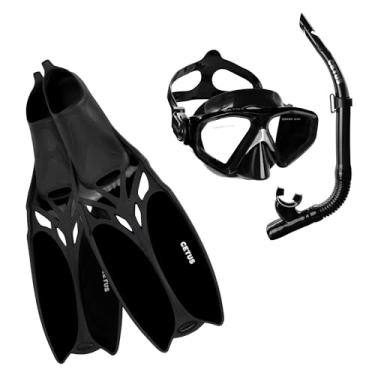 Imagem de Kit de Mergulho Máscara+respirador+nadadeira Cetus Shark Fun Black - 39-40
