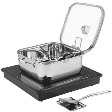 Imagem de Combo de Mesa de Aquecimento Indução Tramontina com Panela Quadrada Suporte p/ Tampa 220V 64039420