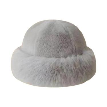Imagem de Chapéu De Inverno Feminino Quente Com Pelúcia Felpuda, Estilo Pescador