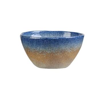 Imagem de Cerâmica sob o esmalte cor grande capacidade pequena tigela de arroz japonês retro grosso talheres -11,4 cm-Lan Bing