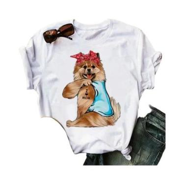 Imagem de Camiseta Feminina Verão - Pomeranian Mom - Manga Curta, BR-G4, Wtq0005