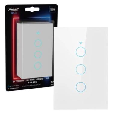 Imagem de Interruptor Inteligente Wifi 3 Botões Touch 4x2 Digital Smart Alexa Go