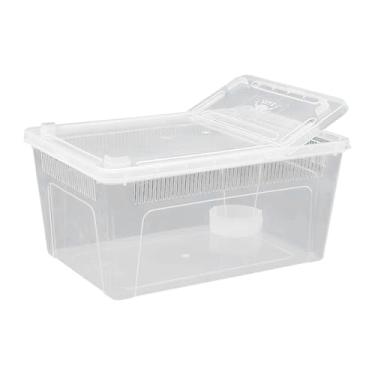 Imagem de Dualoai Caixa de Alimentação para Répteis, Gaiola Transparente para Terrário, Recipiente de Reprodução, Incubadora para Dragão Barbudo, 32x22x15cm