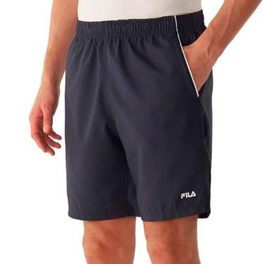 Imagem de Bermuda Masculina Fila Train II Cós com Cordão Preto/Branco, Preto, Br