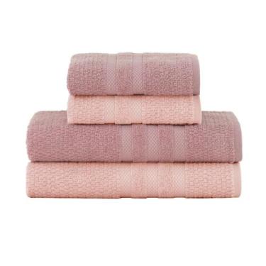 Imagem de Jogo toalha de banho 4 peças vanilla extra soft - buddemeyer, Rosa Vel