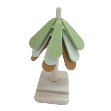 Imagem de Bothyi Conjunto de porta-copos de árvore de Natal, tripés dobráveis, jogo americano de silicone resistente ao calor com suporte para panela quente para prato, Base Quadrada