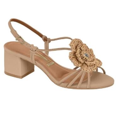 Imagem de Sandalia Vizzano Salto Bloco Medio Flor Ref 6291.1193.7286 Bege 040