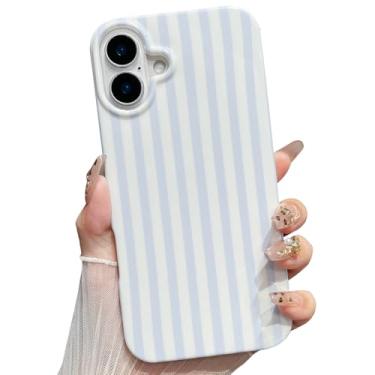 Imagem de Jmltech Capa para iPhone 16 Plus fofa estética listrada capa de telefone macia flexível fina protetora à prova de choque