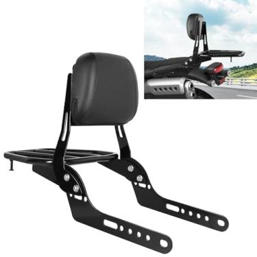 Imagem de DSISIMO Encosto de passageiro de motocicleta Sissy Bar com apoio traseiro almofada almofada e bagageiro compatível com Honda CL 500 300 CL500 CL300 SCL500 2023 2024 encosto