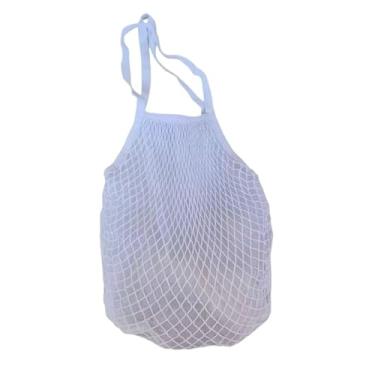 Imagem de Bolsa de Ombro Femininas Saco Estilo Crochê Rede Com Forro Moda Praia Piscina e Passeio Armazenamento Conveniente Uso Cómodo(Branco)