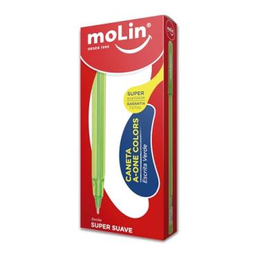 Imagem de Caneta Esferográfica A-One Colors - Caixa com 12 Unidades - Verde Claro