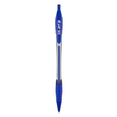 Imagem de Caneta Esferográfica Retrátil CIS Jet RT 0.7mm, Grip Emborrachado – Azul, Caixa com 12 Unidades