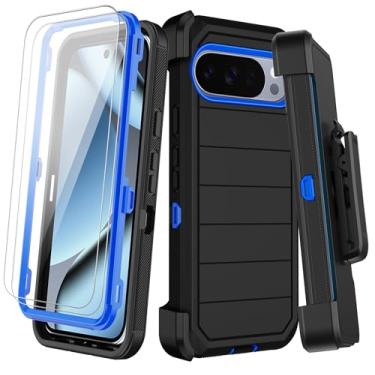 Imagem de Capa para Google Pixel 10 Pro XL com clipe para cinto, 2 protetores de tela, resistente à prova de choque, proteção contra quedas de grau militar, antiderrapante, resistente, durável e com suporte