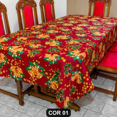 Imagem de Toalha de Mesa Natalina 10 Lugares 3,00m x 1,40m Oxford - Rafalaro, CO