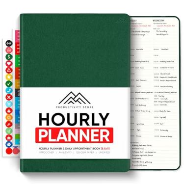 Imagem de Hourly PRO – Agenda diária diária tamanho A4 de 21,5 x 28 cm e diário de gratidão com agenda diária e agenda – aumente a produtividade, gerenciamento de tempo e alcance seus objetivos – Sem data