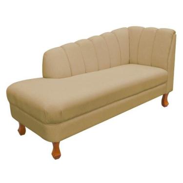 Imagem de Divã Isis Linho Pés Retrô Castanho D'Rossi - DRossi, A32 Bege