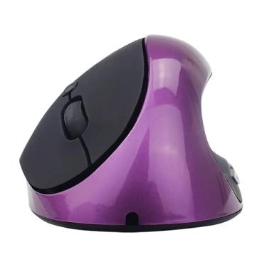 Imagem de Mouse ergonômico vertical sem fio recarregável 2,4 G com receptor USB (roxo)