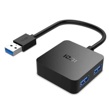 Imagem de ICZI Hub USB 3.0, hub USB de 4 portas, adaptador divisor de tamanho mini USB para MacBook, Mac Pro/Mini, iMac, Surface Pro, XPS, Laptop, Flash Drives HDD móvel (carregamento não suportado)