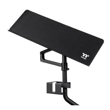 Imagem de Thermaltake Bandeja de teclado e mouse; rotação horizontal de 3 eixos; inclinação e altura ajustáveis, inclinação e ângulo; suporte de copo; mouse pad incluído; compatível com GR500 e GF500; preto