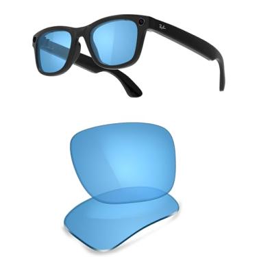 Imagem de ThunderClap Lentes de reposição polarizadas compatíveis com óculos inteligentes Ray-Ban Meta Wayfarer RW4006 50 mm - HD azul