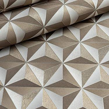 Imagem de Papel de Parede Importado Decoratto Geométrico Bronze 3D