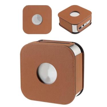 Imagem de Capa para Mac Mini M4 / M4 Pro 2024, capa protetora de couro personalizada compatível com Mac Mini M4 / M4 Pro 2024, à prova de choque, à prova de poeira, à prova d'água, antiarranhões (marrom)