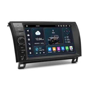 Imagem de Rádio automotivo Android 14 de 9 polegadas para Toyota Tundra 2007-2012 e Sequoia 2008-2014 | Tela IPS QLED 1280 x 720P | CarPlay e Android Auto | 4G LTE SIM | SWC | Octa-Core 4 GB + 64 GB
