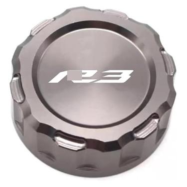 Imagem de Acessórios de motocicleta Tampa do reservatório de fluido de freio traseiro compatível com Y&AMAHA YZF R3 YZF-R3 YZFR3 YZFR3 2015-2022 (cinza)