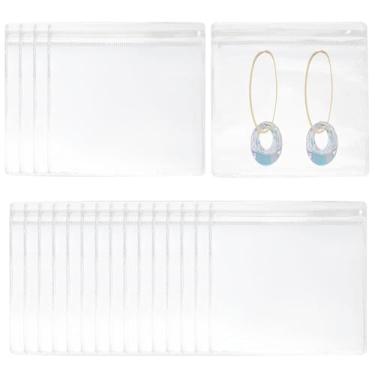 Imagem de Murtenze 100 peças de sacos de joias transparentes, sacos autoselantes com zíper de PVC, pequenos sacos ziplock para armazenamento de joias (11 x 11 cm)