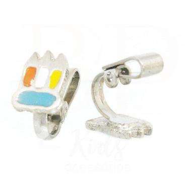 Imagem de Bp Brinco De Pressão Infantil Lapis Colorido Dourado