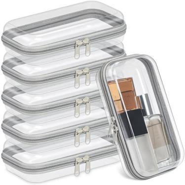 Imagem de Bolsas para lápis Sanwuta, estojo de plástico rígido transparente com 