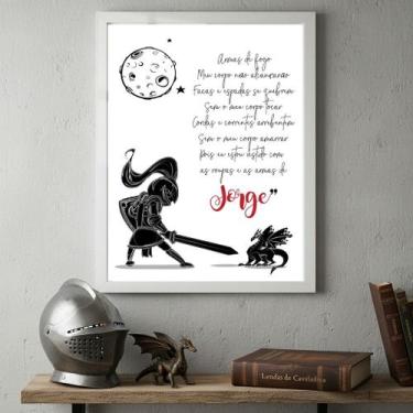 Imagem de Quadro Decorativo Infantil Oração São Jorge - 70x50cm - Quadros On-lin