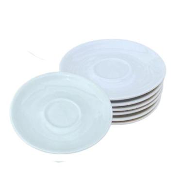 Imagem de kit Jogo conjunto 6 Pratos Pires para xícaras café chá Porcelana - Ant