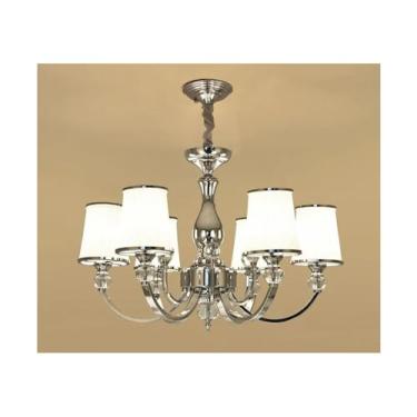 Imagem de Lustre de cristal cromado E14 LED Lustre dourado compatível com sala de estar, quarto, sala de jantar moderna Instalação de iluminação, lâmpadas de lustre