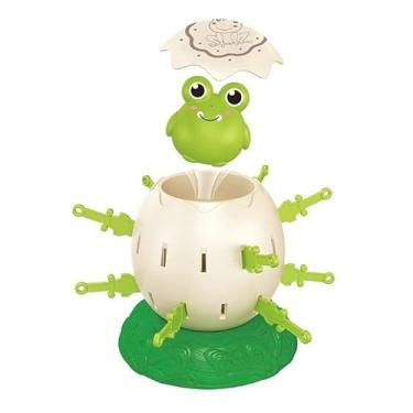 Imagem de Jogo de Estratégia Pula Animais, Amarelo e Verde, Plástico, Base de Pipoca com Pinguim e 24 Adagas, Interativo, 2-4 Jogadores, 4 Anos ou Mais (Sapinho)