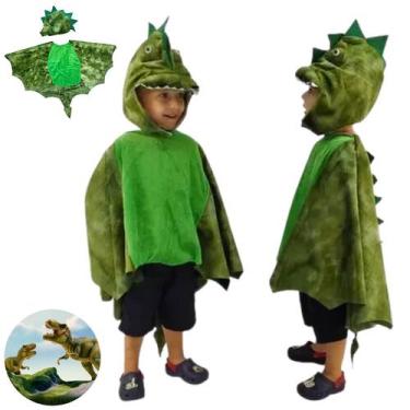 Imagem de Fantasia Capa Dinossauro Infantil Unissex Carnaval Festa - Bela Import