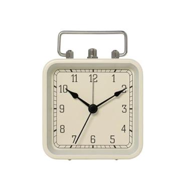 Imagem de hezhuhe2258 Despertador digital vintage metal luz noturna despertador para quarto estudante relógio silencioso mesa relógio de hora estudante para pessoas com sono pesado (branco)