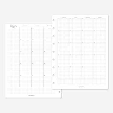 Imagem de Recarga de agenda mensal clássica Happy Planner 2026 em duas páginas para caderno de 9 discos 19 x 23,25 (meses contínuos, início de segunda-feira)