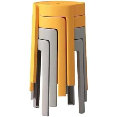 Imagem de Cadeiras empilháveis, bancos empilháveis, conjuntos 2/4, cadeiras de cabine, cadeiras e bancos dobráveis, ferramentas de plástico, bancos redondos, sala de estar simples empilhável (marrom queimado *2