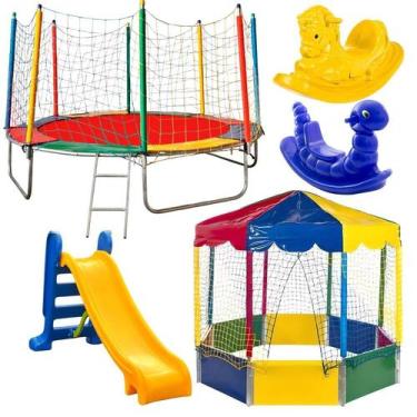 Imagem de Kit Cama Elástica Pula Pula 3,05m Piscina de Bolinhas Oitavada 2,00m E