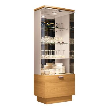 Imagem de Cristaleira de Vidro com Espelho River Cinamomo/Off White H01 - D'Rossi