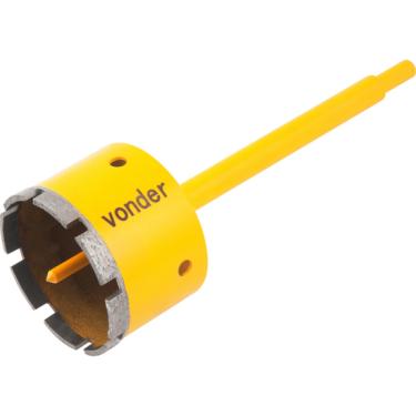 Imagem de Serra copo diamantada 80mm com haste e pino guia  - Vonder