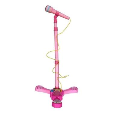 Imagem de Brinquedo Microfone Infantil C/ Pedestal Rosa - Fênix - FENIX
