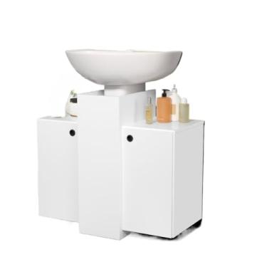 Imagem de Gabinete Armário Banheiro Pia De Coluna 2 Portas (Branco)