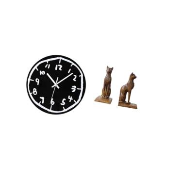 Imagem de Fenteer Relógio de Parede Acrílico com Ornamento, Arte Minimalista Moderna, Relógio Decorativo Silencioso para Cozinha, Escritório, Sala de Jantar com Estátua