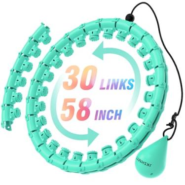 Imagem de JKSHMYT bambolês pesados ​​para perda de peso em adultos, aro de ajuste infinito plus size, 30 elos destacáveis, aro de exercícios para mulheres e iniciantes