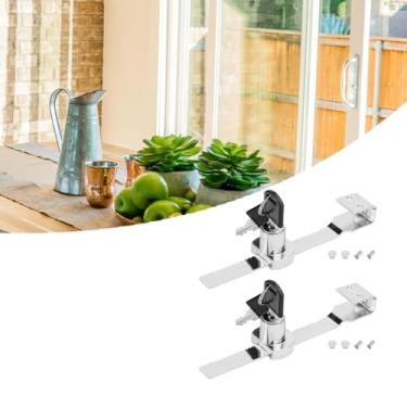 Imagem de Fechadura de catraca para janela de vidro deslizante, acabamento cromado de liga de zinco de 143 mm de comprimento, grande, 2 peças