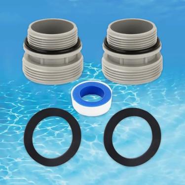 Imagem de Kit de adaptadores de conversão de mangueira de piscina 2 peças 40 mm a 1 1/2 polegada adaptador de bomba de filtro de piscina acessórios de encanamento preto